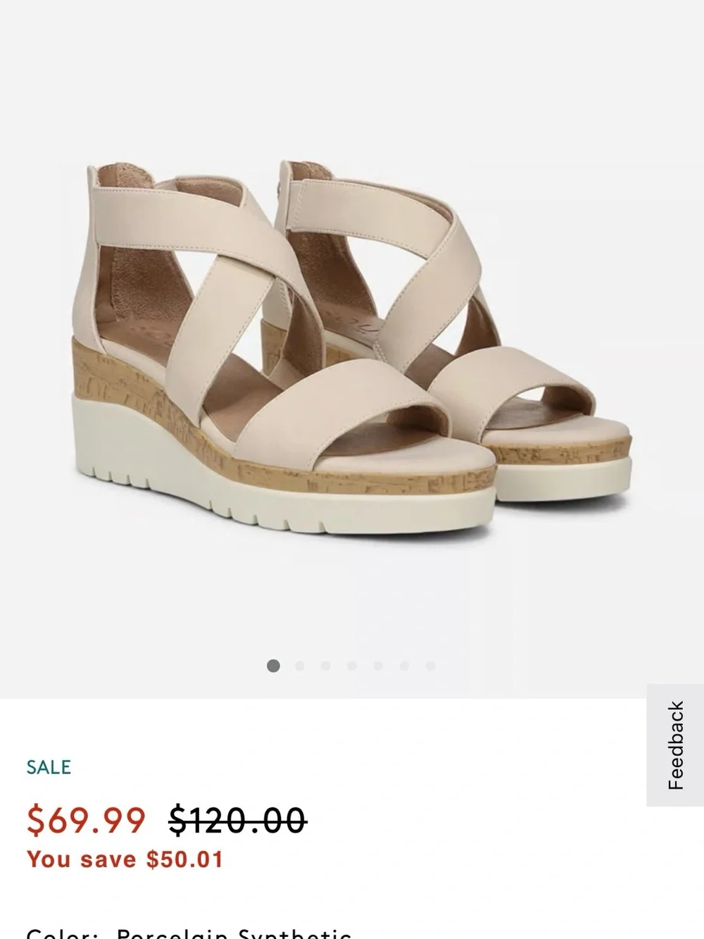 SOUL Naturalizer Cream Crisscross Wedge Sandals